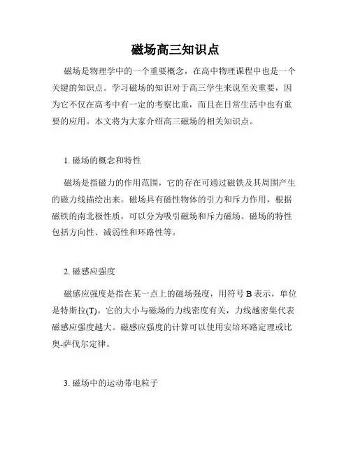 磁场高三知识点