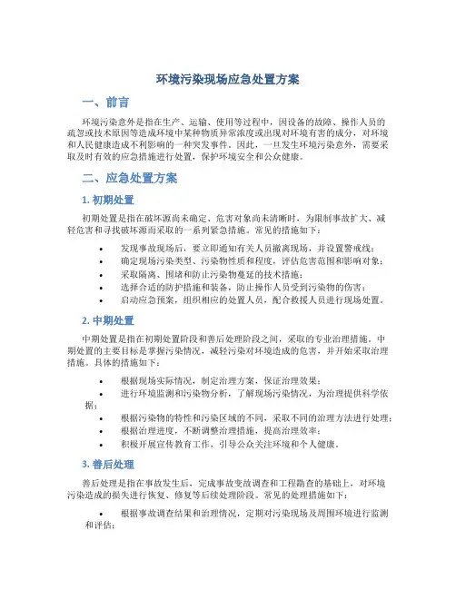 环境污染现场应急处置方案