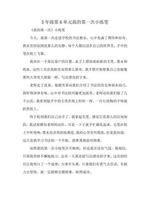 5年级第6单元我的第一次小练笔