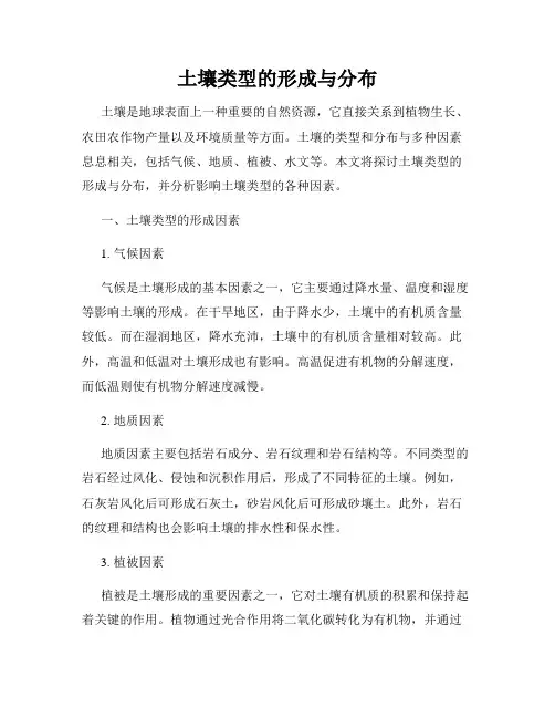 土壤类型的形成与分布