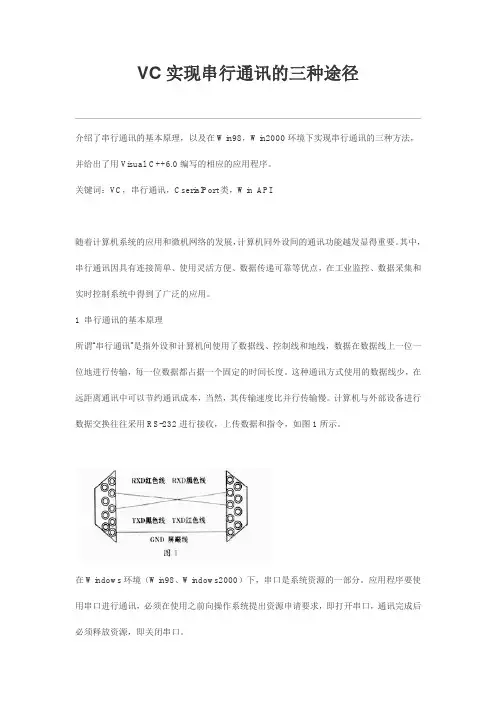 VC实现串行通讯的三种途径