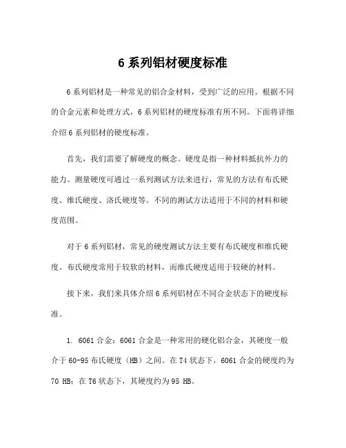 6系列铝材硬度标准