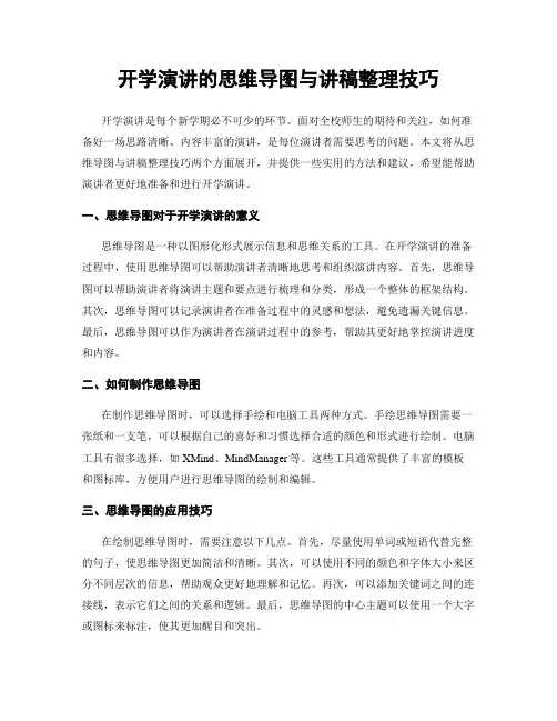开学演讲的思维导图与讲稿整理技巧