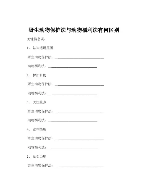 野生动物保护法与动物福利法有何区别