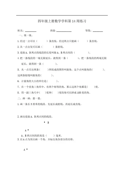 四数上14周