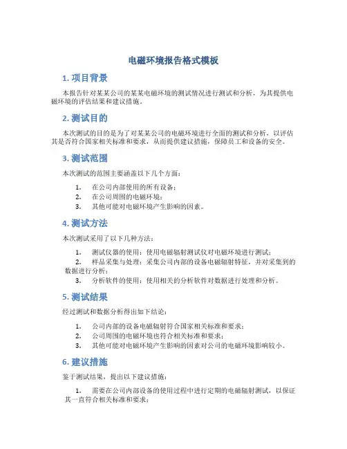 电磁环境报告格式模板