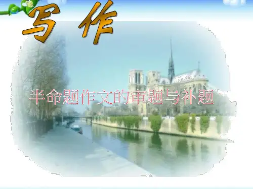创新作文指导方法-小学作文指导讲座+公开课(半命题作文)