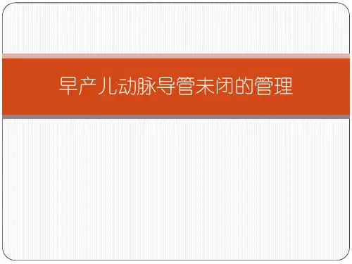 早产儿动脉导管未闭的管理PPT课件