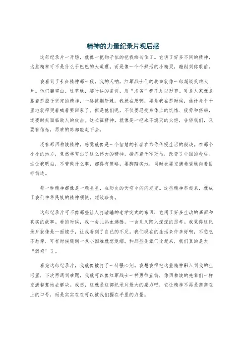 精神的力量纪录片观后感