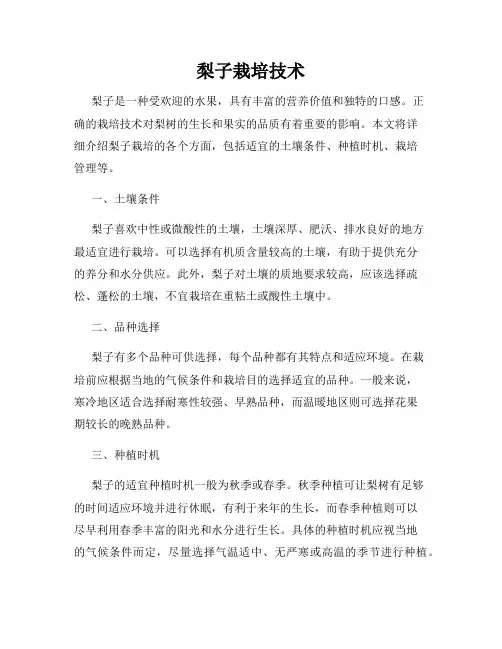 梨子栽培技术