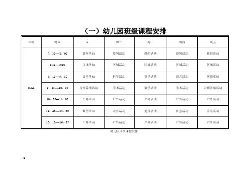 幼儿园课程表