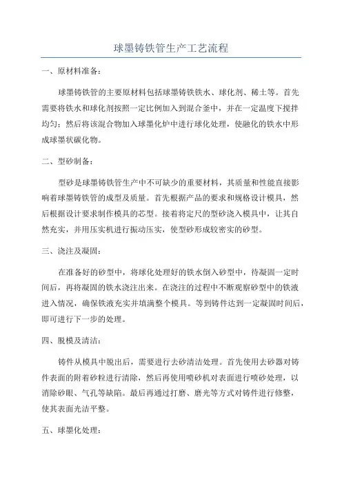球墨铸铁管生产工艺流程