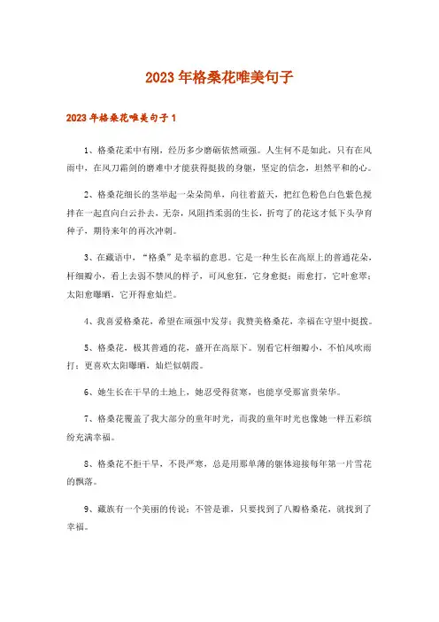 2023年格桑花唯美句子_1