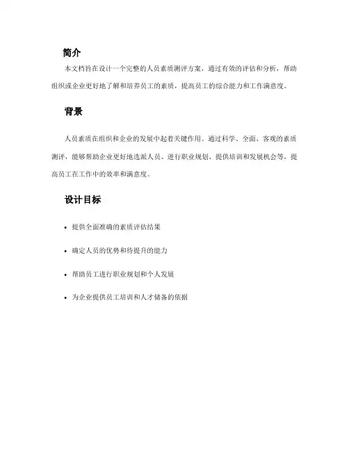 人员素质测评设计方案