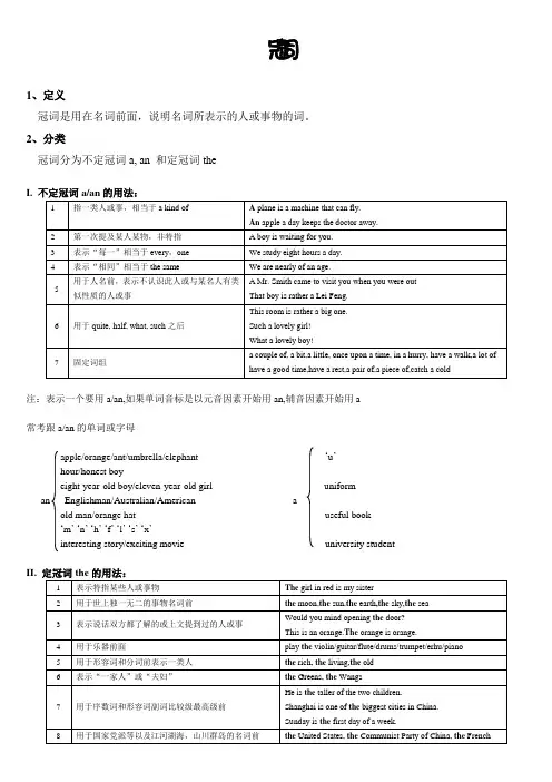 (完整版)小升初英语冠词专项