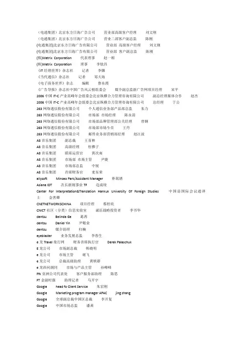 IT行业人员名单