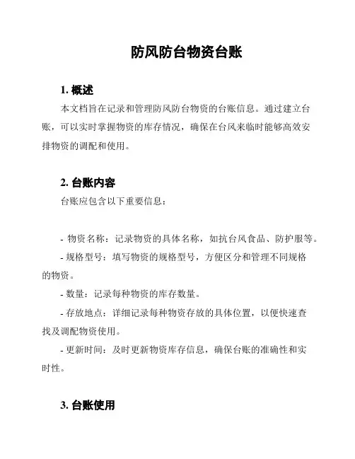 防风防台物资台账