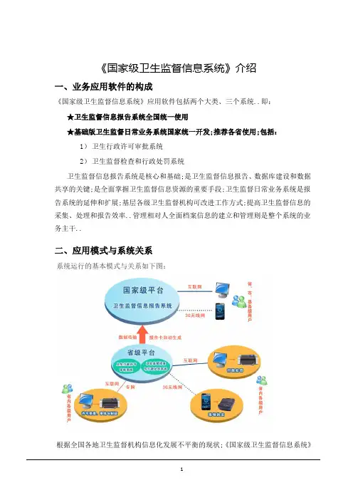 国家级卫生监督信息系统