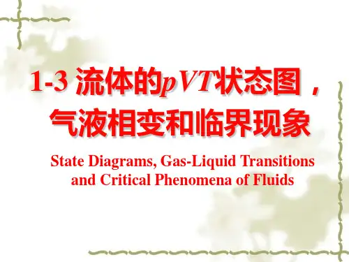 流体的pVT状态图,气液相变和临界现象