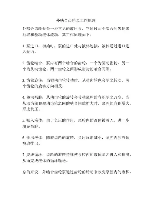 外啮合齿轮泵工作原理