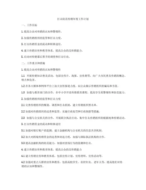 打击防范传销年度工作计划