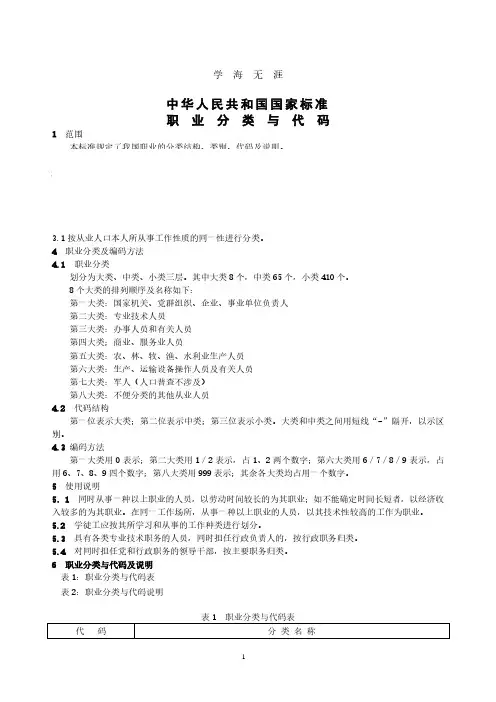 中华人民共和国国家标准职业分类与代码(2020年7月整理).pdf