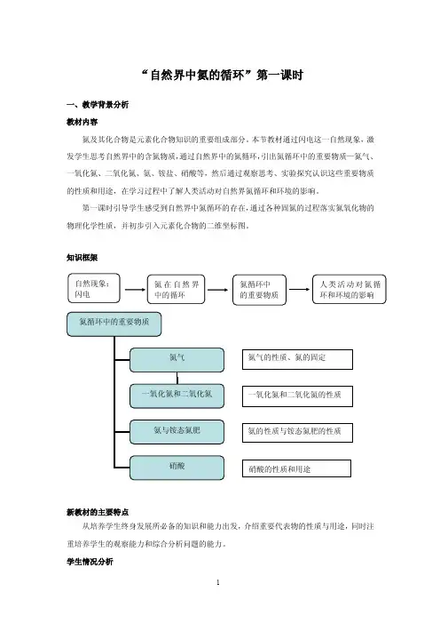 自然界中氮的循环（一）