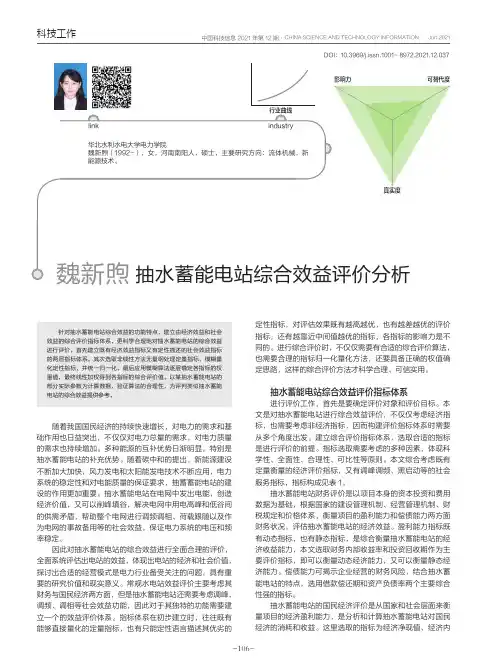 抽水蓄能电站综合效益评价分析
