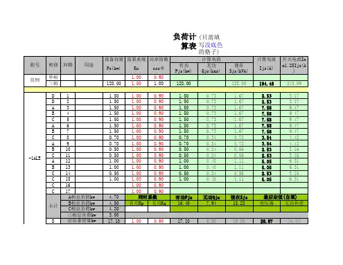负荷计算表