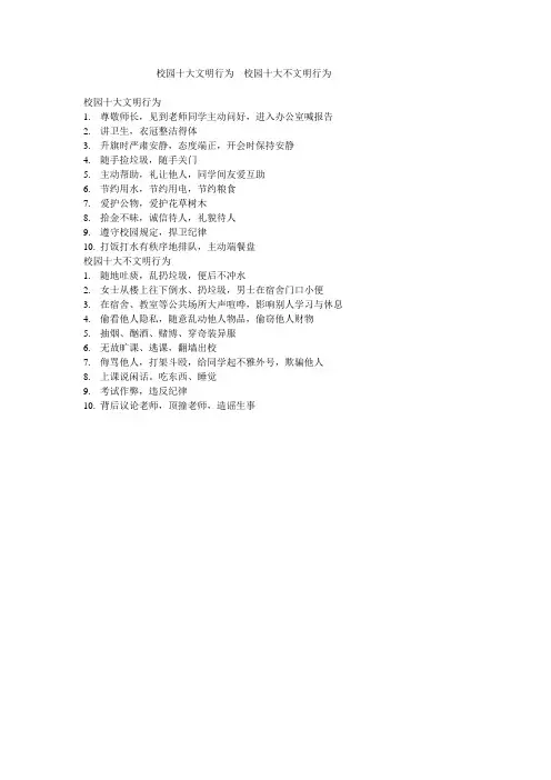 高三11班总结校园十大文明及不文明行为