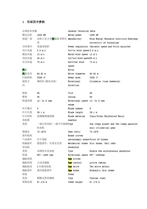 风力发电专业英语.
