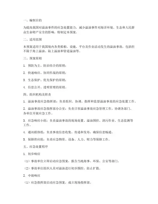 溢油专项应急预案