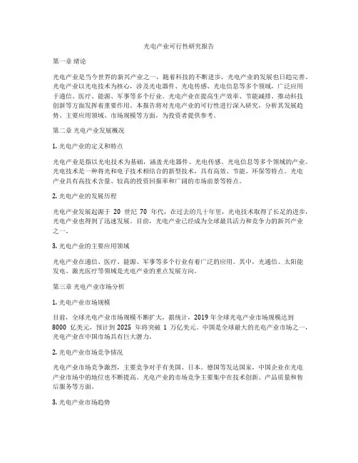 光电产业可行性研究报告