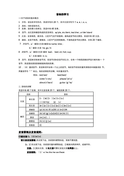 英语国际音标及发音规则