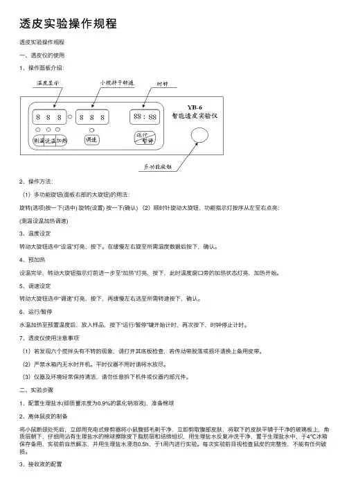 透皮实验操作规程