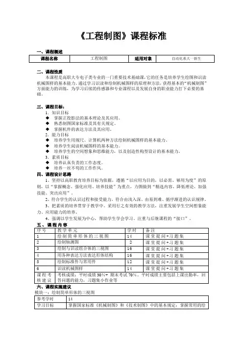 17工程制图 课程标准