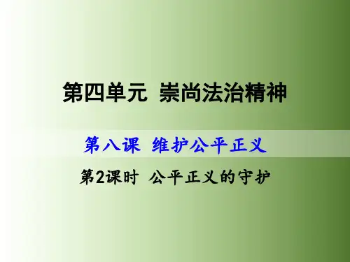 人教部编八下道德与法治8.2：公平正义的守护21PPT