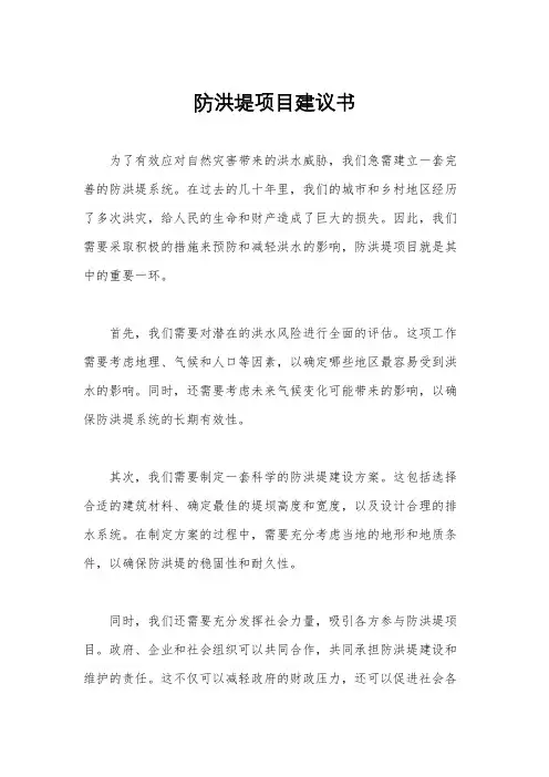 防洪堤项目建议书
