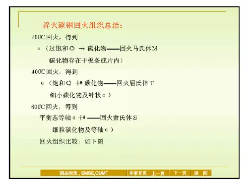 钢材回火的金相转变