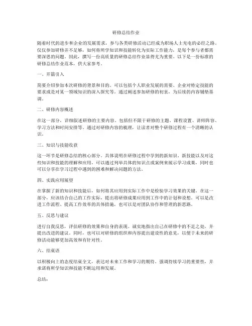 研修总结作业