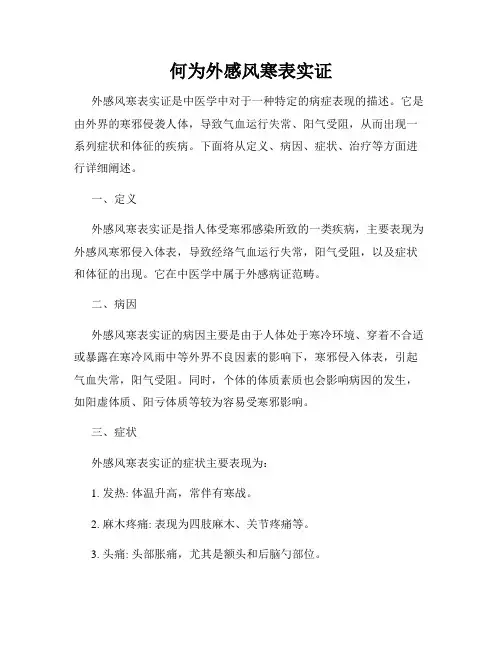 何为外感风寒表实证