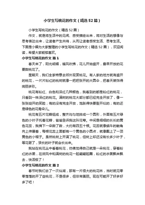 小学生写桃花的作文（精选52篇）