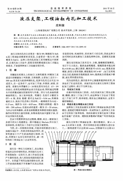 液压支架,工程油缸内孔加工技术