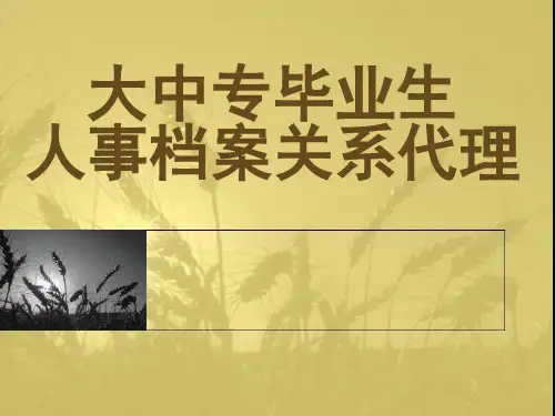 大中专毕业生人事档案关系代理