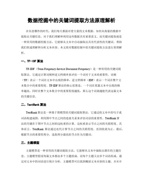 数据挖掘中的关键词提取方法原理解析