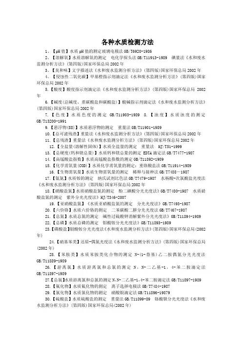 检测标准和方法