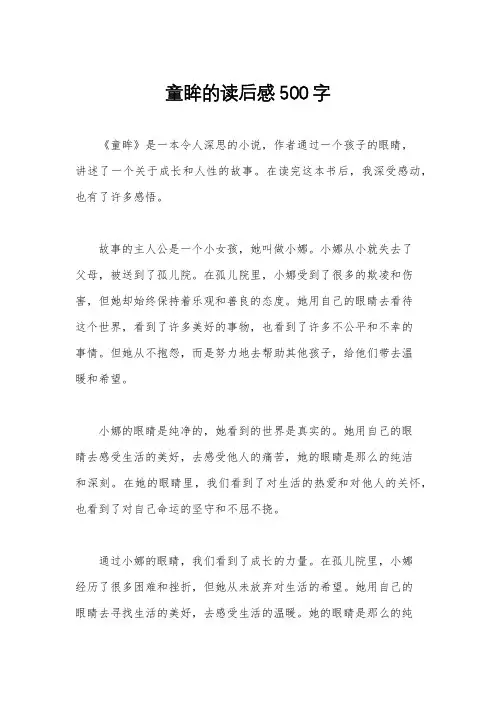 童眸的读后感500字