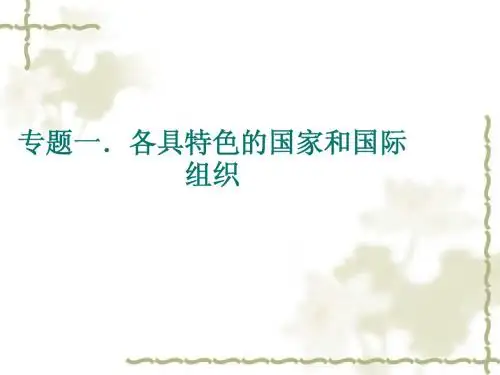 专题一.各具特色的国家和国际组织