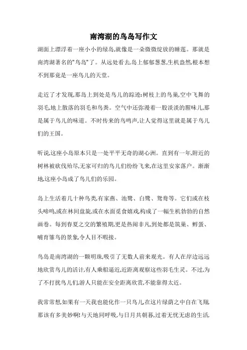 南湾湖的鸟岛写作文