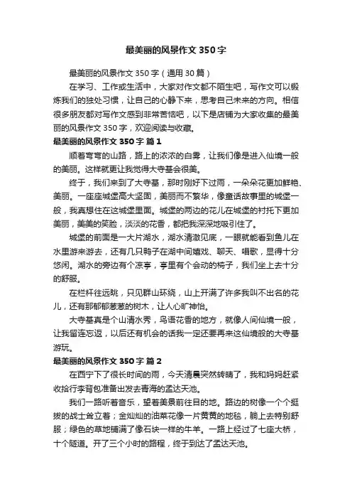最美丽的风景作文350字